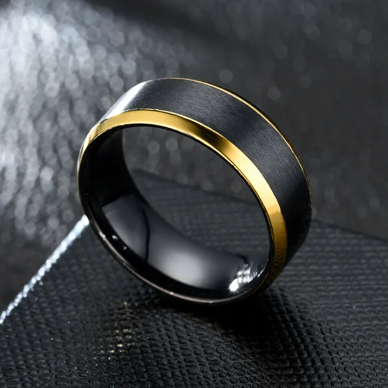 
Wholesale 2021 Fashion Black Tungsten Titanium Steel Ring Simple Luxury Light Finger Ring For Man 