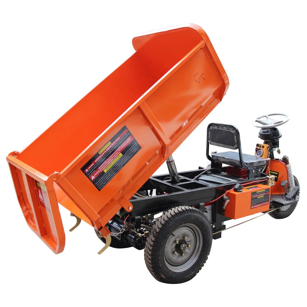 electric dumper truck /dumper trikes/mini dumper 1 tn used HUANYAN brand tire and Direct coupling rear axle