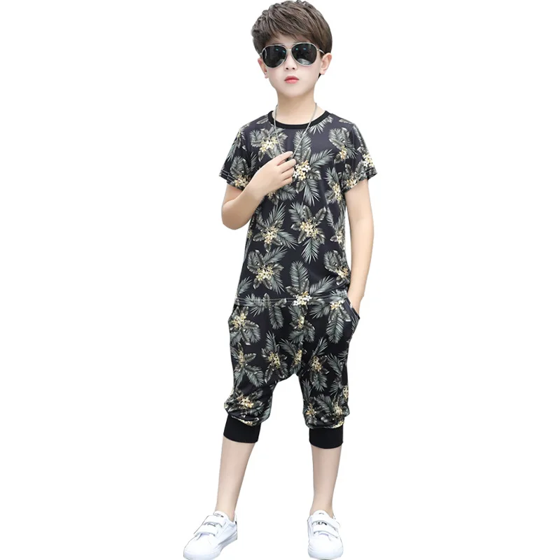 Max High Quality Exclusive For Boys Summer New Short-sleeved Suits Trendy Clothes Two-piece T-shirts Kids Denim Clothing