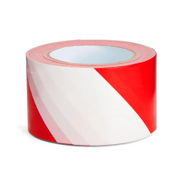EONBON Customized Print Logo PE Warning Tape Safety Red and White Warning Tape Non-Adhesive Red White Barrier Tape
