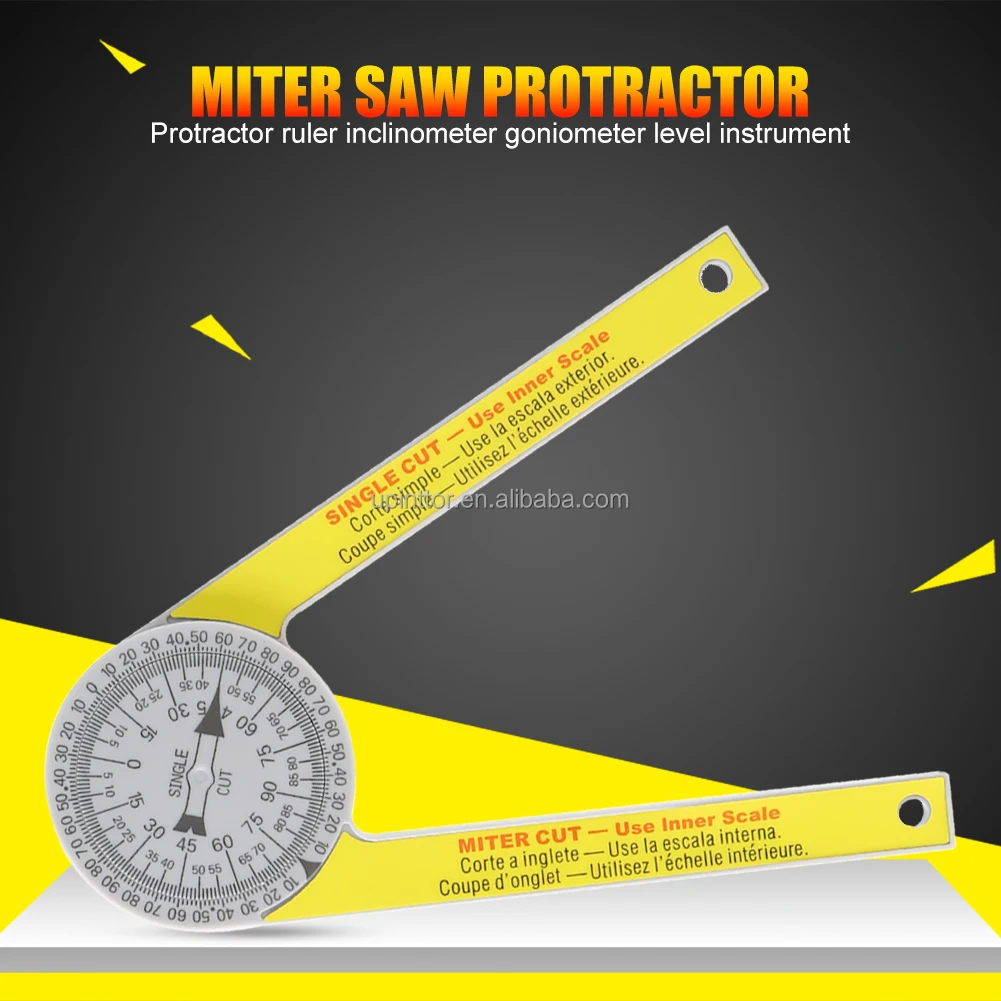 Aluminium Alloy Miter Saw Protractor Woodworking  Angle Finder Inclinometer Miter Saw Dividing Angle Measuring Device Tool