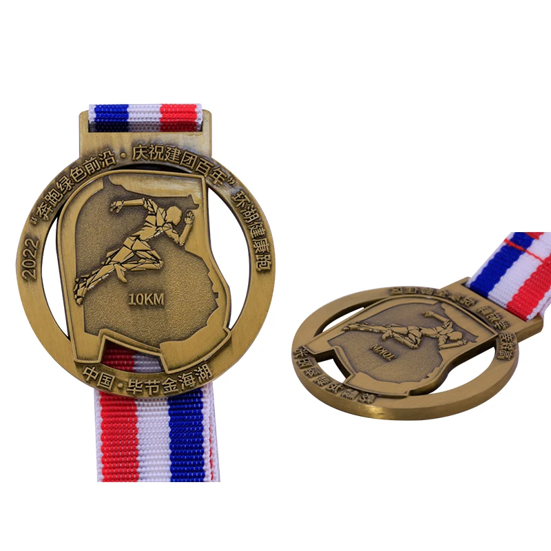 Custom Gold Silver Metal Award Running Sport Badge Honor Logo Metal Commemorative Medals
