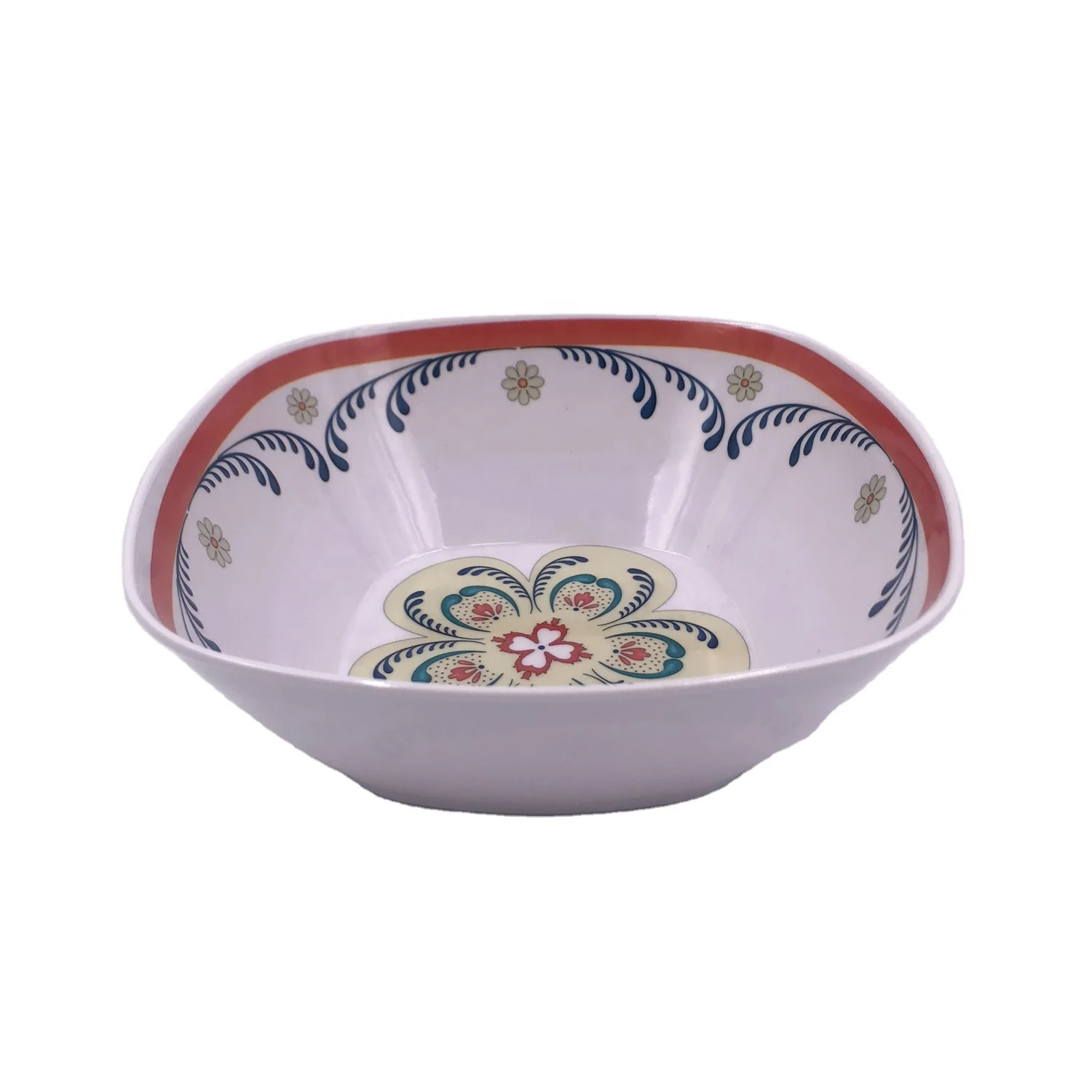 
Professional manufacture 3 pieces nesting plastic melamine square snack bowls 