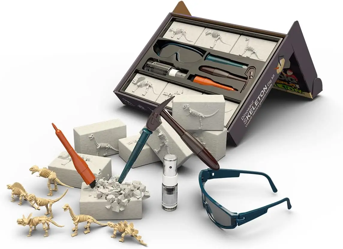 STEM Activity Science Excavation Dinosaur Digging Fossil Model Toys Educational Realistic Dig Up Dinosaur Skeleton Set