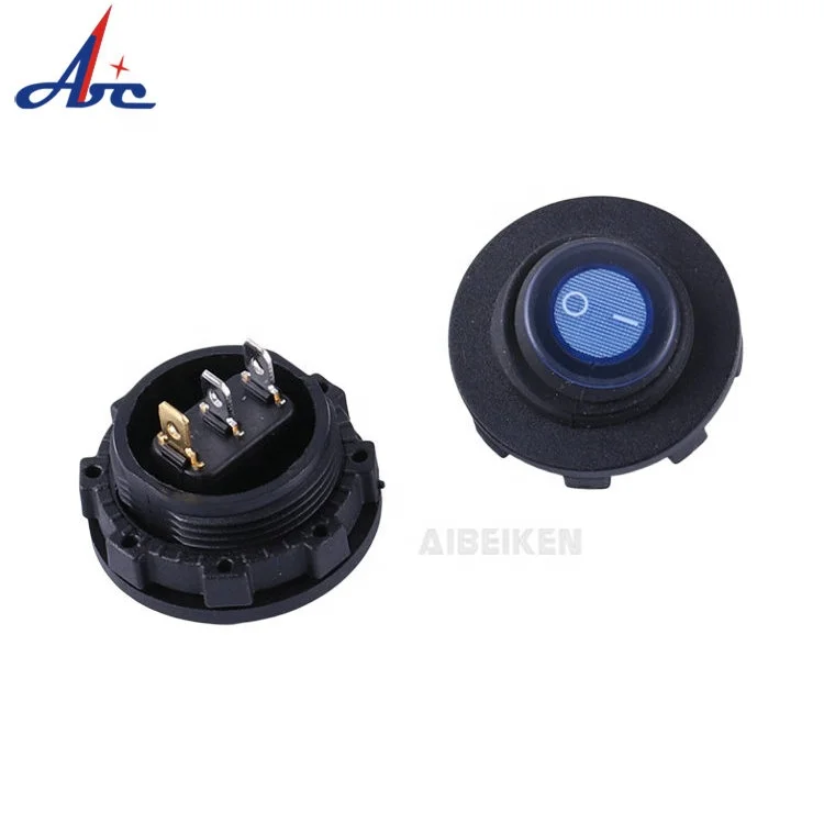 new style Waterproof 12 Volt Blue LED Illuminated SPST Marine Socket Toggle Round Rocker Switch For Ship Panel