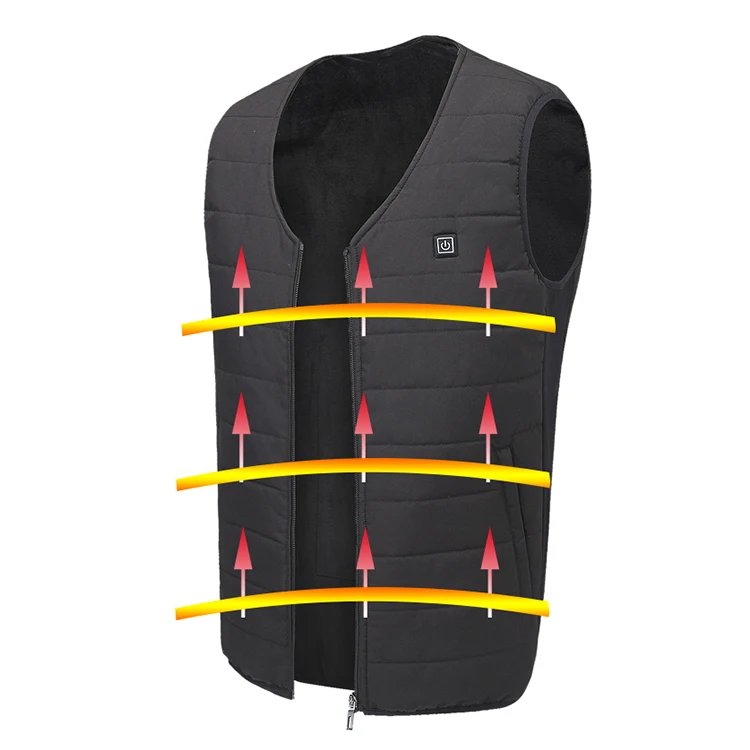 IN STOCK polyester adjustable women massage heat vest polyester electric 9  zone heating vest power-bank heated vest