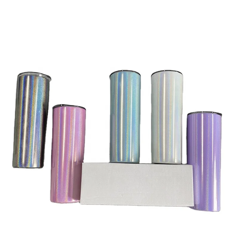 US warehouse travel coffee skinny cup double walled insulated 20oz stainless steel sublimation blanks tumbler with lid and straw