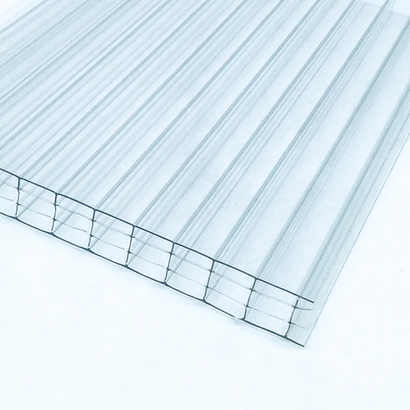 transparent hard hollow four wall polycarbonate sheet price UV coated
