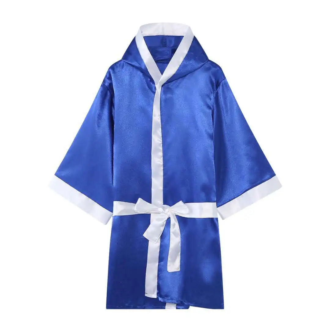 
ActEarlier Boxing Sports Wear Custom logo red blue white black boxing robe with hood 