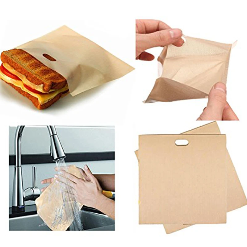 Hot Reusable Toastie Bag Set of 2 Cooking Food in Toaster Oven Microwave Bag 17*19cm