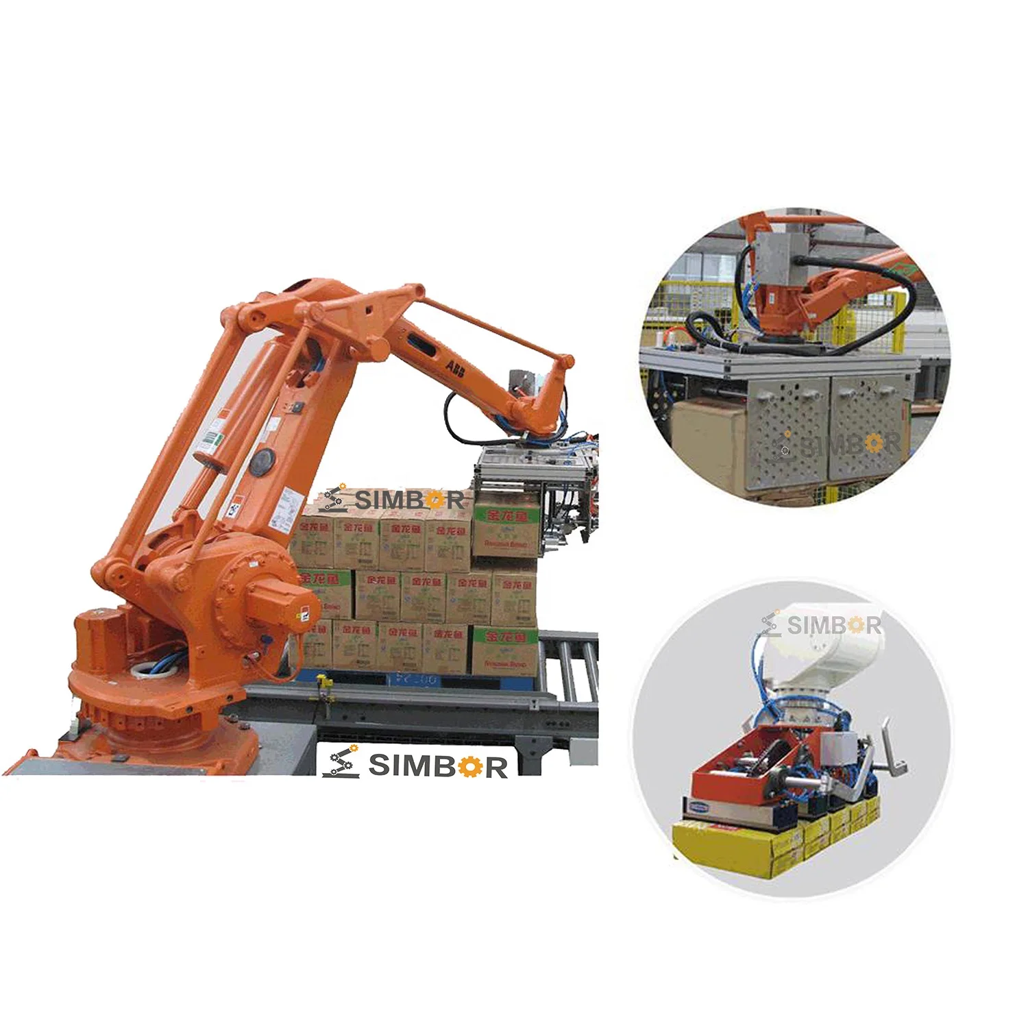 carton box bag robot palletizer stack flitting handling penuamtic air robot clamper gripper robot arm