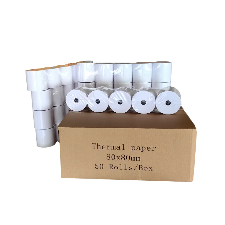 Manufacturer Wholesale Waterproof ATM POS Thermal Cash Register Paper Rolls 80*80mm