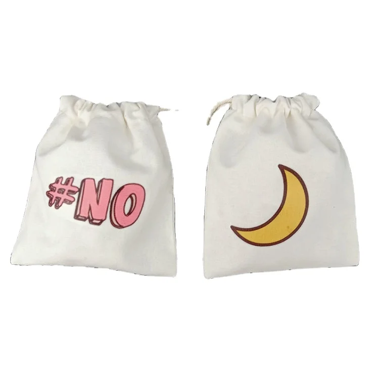 
Custom cotton gift bag friendly white jewelry pouch supplier 