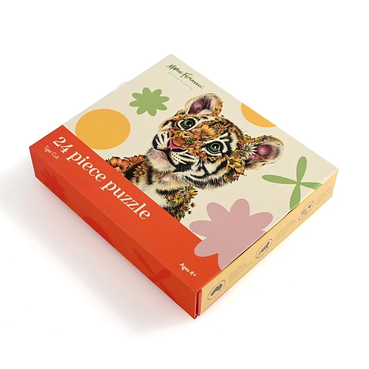 Eco Friendly Custom Jigsaw Puzzles Manufacturers 24 Pcs With Magnetic Box Jigsaw Puzzle Kids Game
