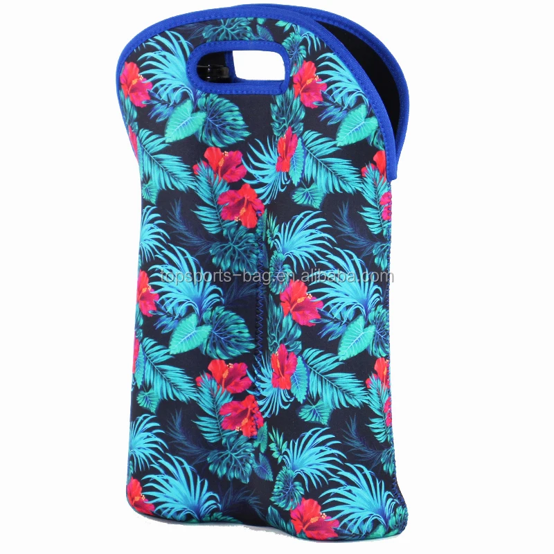 Great Gift 2 Bottle Carrying Bag Cooler Thick Neoprene Wine Bottle Holder with Secure Carry Handle