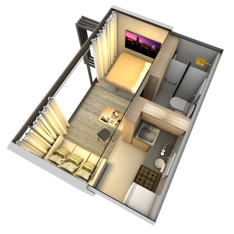 
Modern Mobile Prefabricated House Smart Tiny Wooden Full Package Home Kit Mini Cottage Resort Log Cabin Coffee Shop 