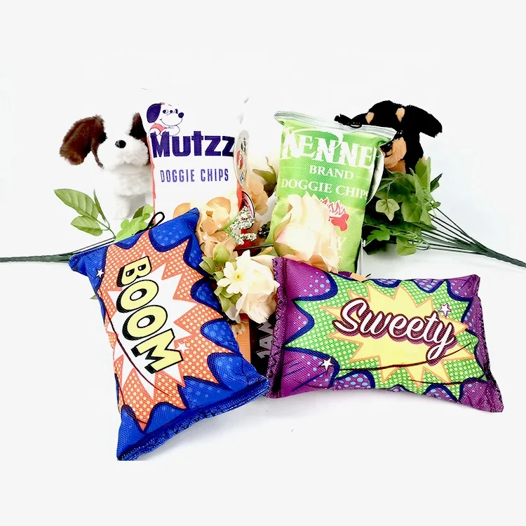 Wholesale Soft Potato Chip Squeaky Dog Toy Custom New Chips Potato Dogs Bite Pet Toys Interactive Chew Chips Dog Squeaky Toy