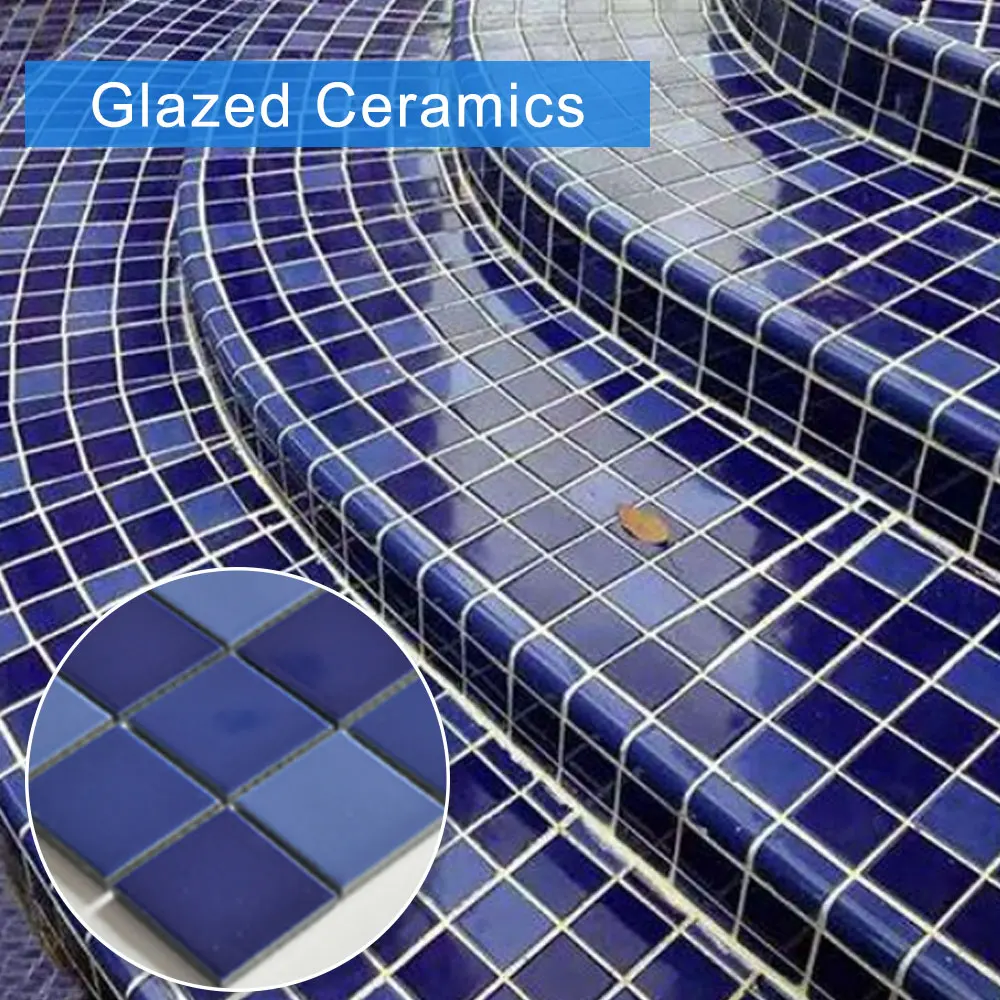 
blue color mosaic tile ceramics swimming pool tile 