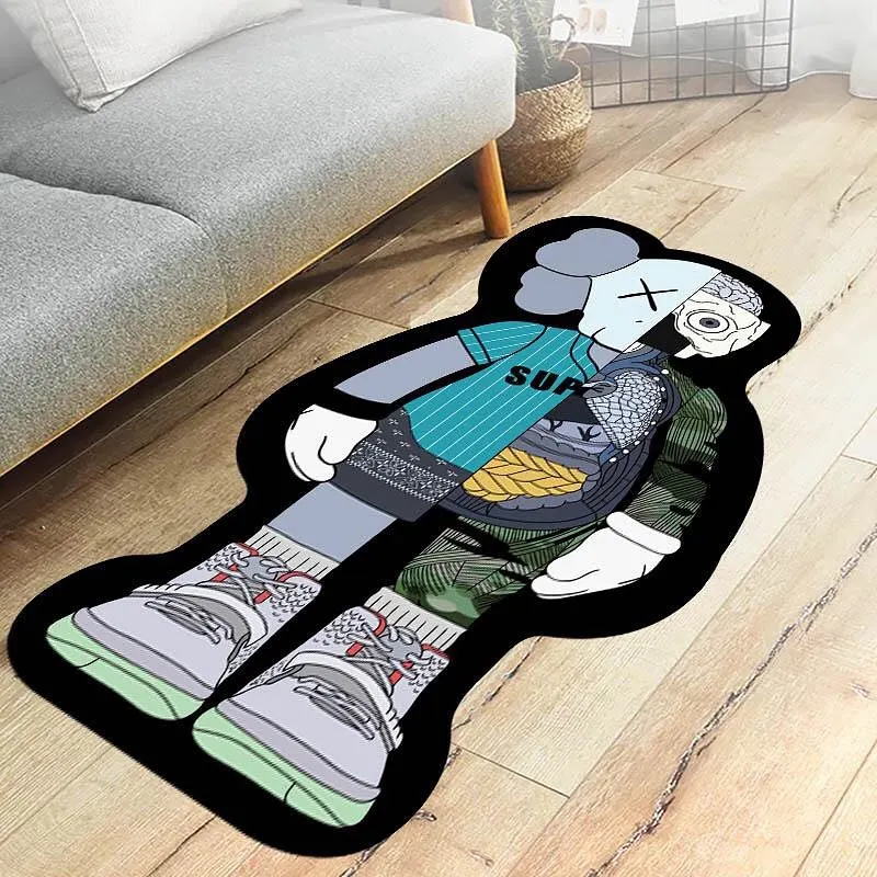 Doozy Irregular Design 3d Anime Carpets and Rugs Custom Handmade Cartoon Die Cut Logo Small Tufting Floor Mat Kaws Rug