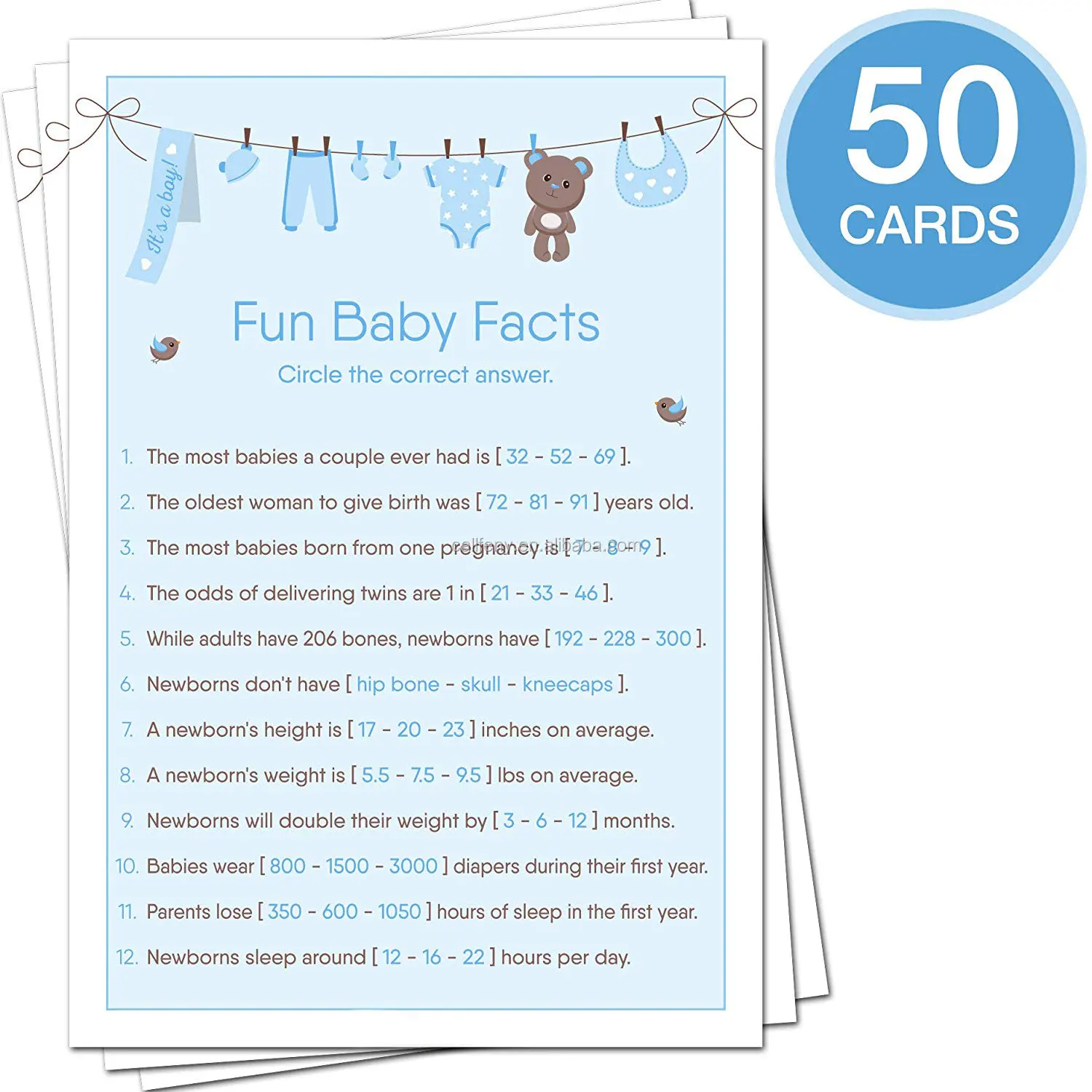 Детские праздничные украшения для мальчиков, игры для будущей матери для мальчиков, включая набор из 5 мероприятий, по 50 карт, 250 упаковок