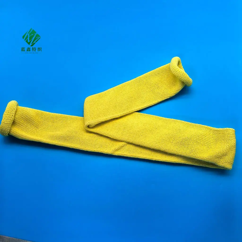 Diameter 60mm High Temperature Resistant Aramid Kevlar Fiber Sleeve High Strength Aramid Knitting Sleeve Anti Cut Heat Resistant