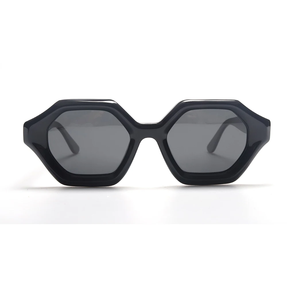 Высококачественные итальянские ацетатные шестигранные солнцезащитные очки UV400 TAC поляризованные для женщин унисекс