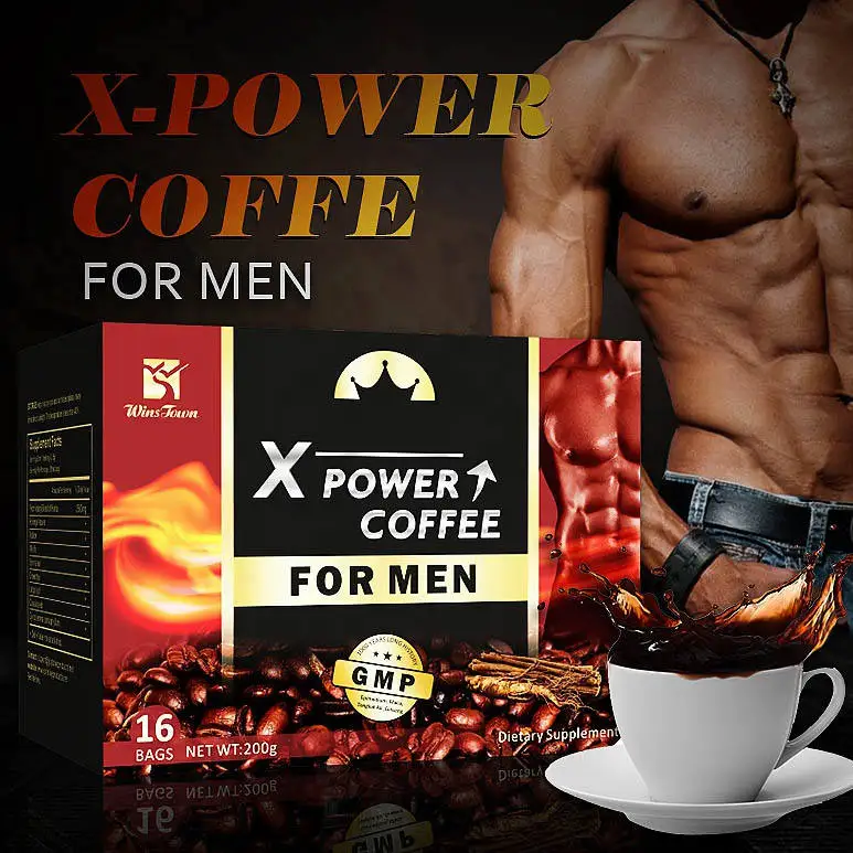 Man X power custom coffee Private label Energy herbal healthy Male vitality Instant black Maca Coffee for men