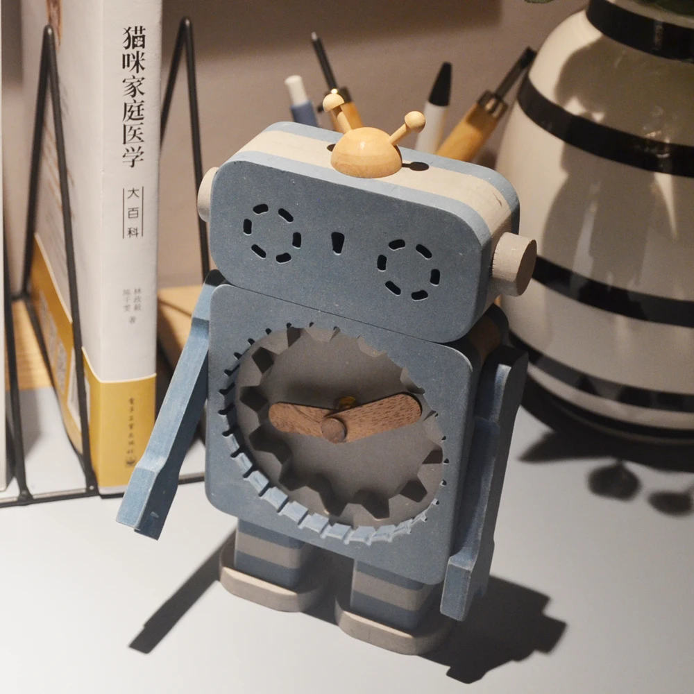Hot Selling Robot Design Cartoon Mechanism Alarm Clock Wholesale