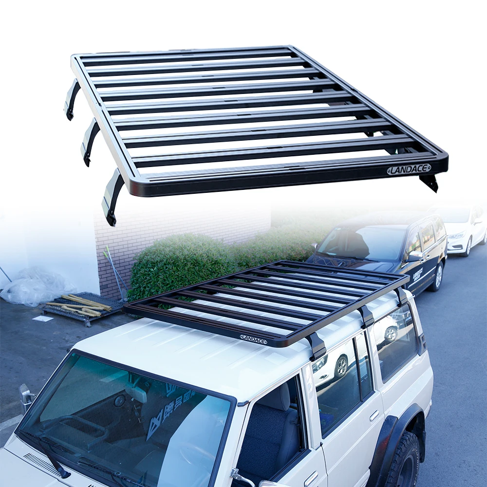 Patrol Y60 Suv Flat Aluminum 4X4 Roof Rack Gutter Clamps Slim Car Roof Racks for Nissan