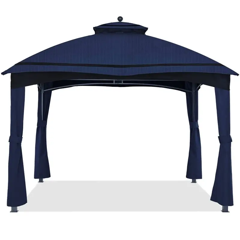 Outdoor Garden Furniture Steel Double Roof Gazebo 2.98X2.98X2.6m Waterproof Aluminum Sun Shading Pergola Gazebo