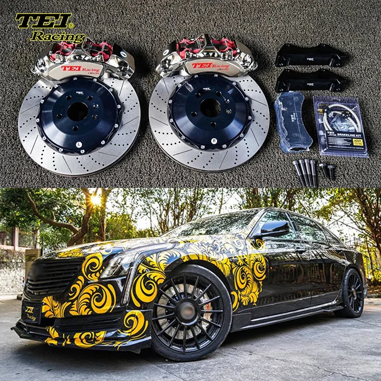 Front Big Brake Kit 6 Piston Caliper with 405*34 mm rotor BBK auto brake system For Cadillac CT6 20 Inch car rim