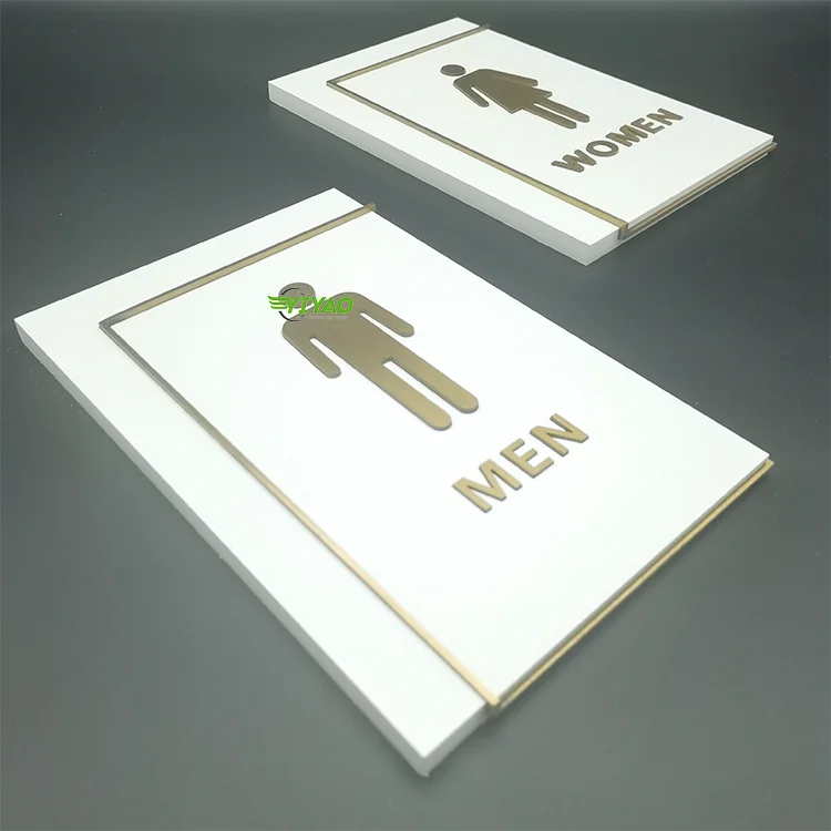 YIYAO High Quality Factory Custom Door Plate Sign Acrylic Logo Bathroom Sign Toilet Signage