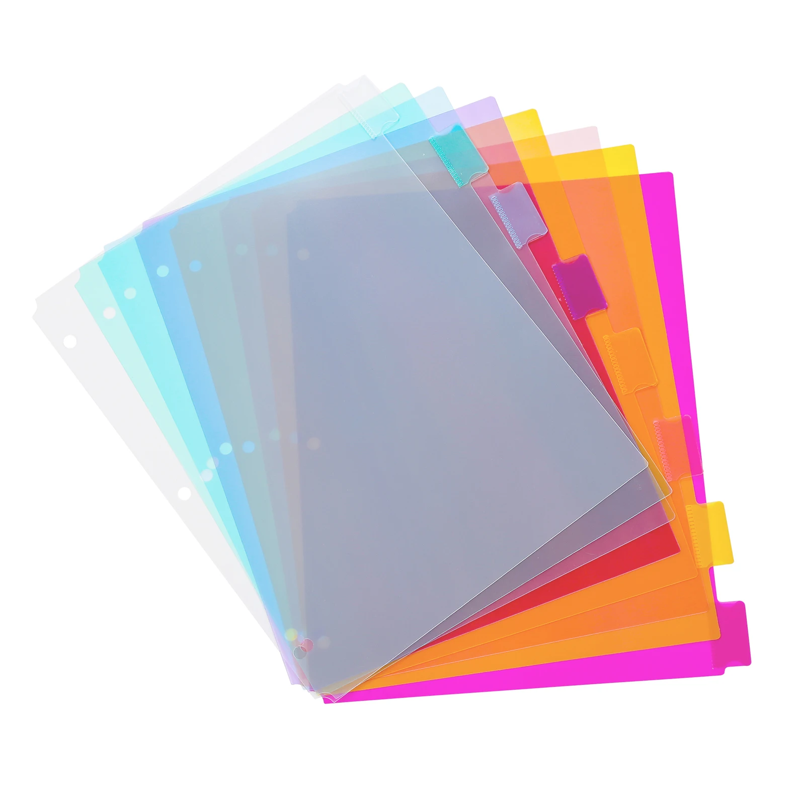 24PCS Assorted Color 3-Hole Punched Letter Size 8 Insertable Tab Index Dividers for 3 Ring Binder, 3 Sets