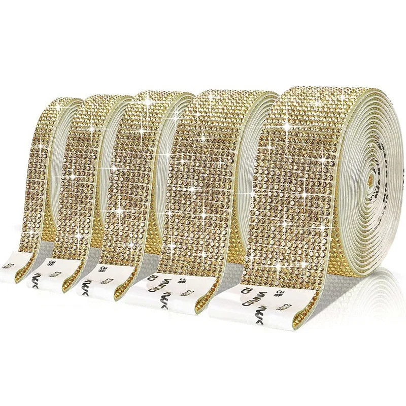 Wholesale Rhinestone Trim Applique Strips Inlaid Hot Fixed Rhinestones Tape For Clothing Decoration