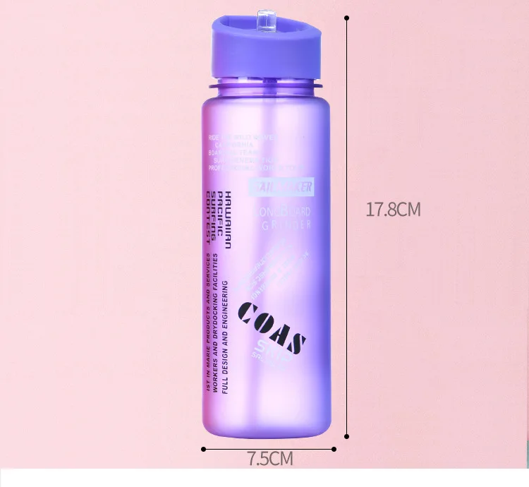 BPA Free Eco-friendly Plastic Colorful Student Sports Water Bottles