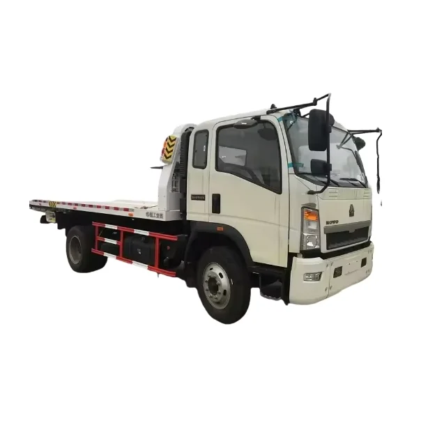 Brand New HOWO 4x2 Hydraulic Flatbed Wrecker Tow Truck 4 Ton LHD RHD Road Recovery Emission 3/4/5/6