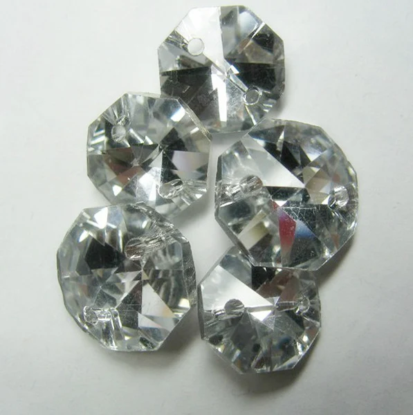 Серебряный Octagon люстра кристаллы бусины 14