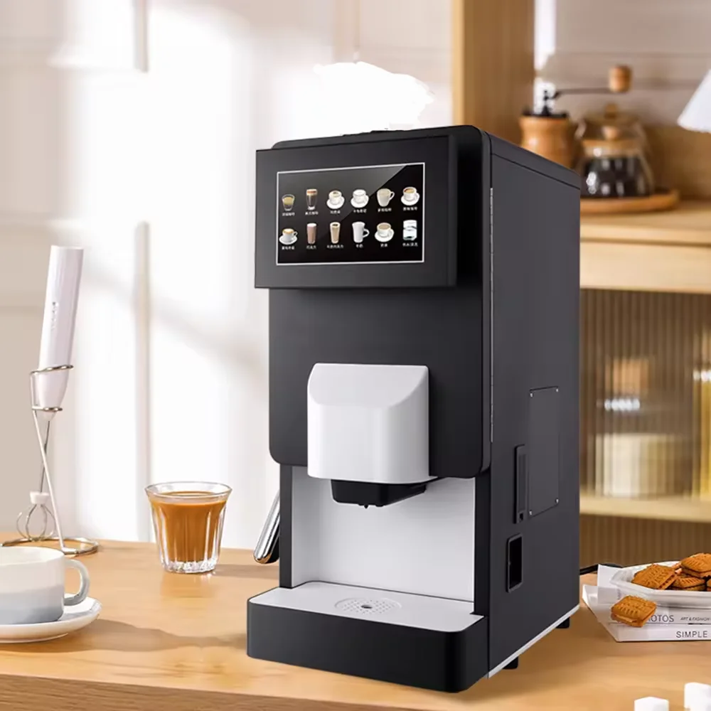 New Design 3/4 Powder Tanks Automatic Vending Coffee Machine External Water Commercial Ground Bean Taste Coffee Machine