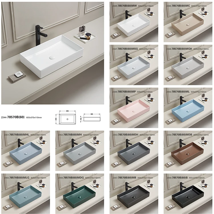 Best Quality Specification Guangzhou Matte Green Color Ceramic Art Wash Basin