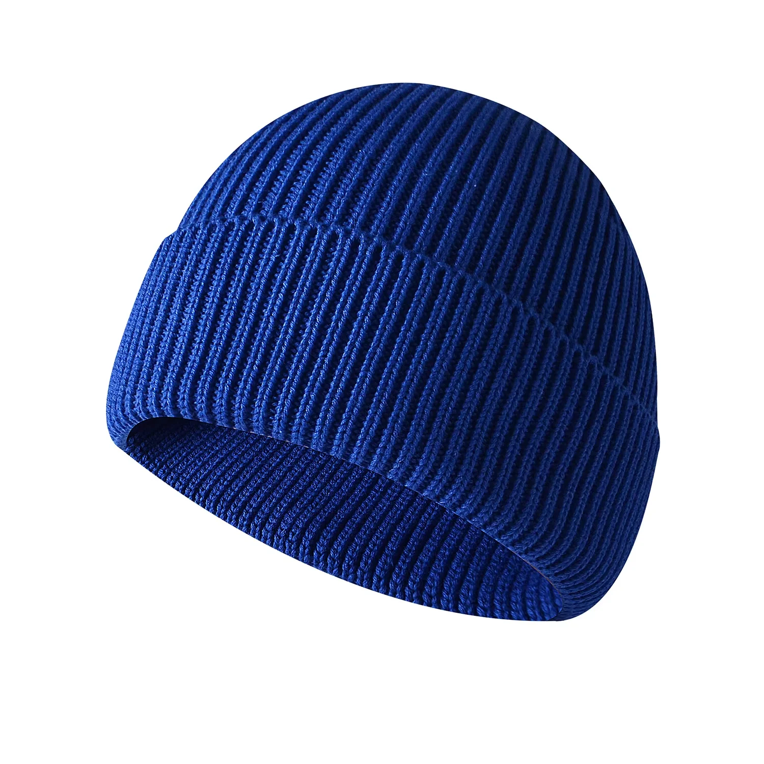 High Quality Winter Plain Dyed Custom Beanie Hat 100% Cotton Warm Knitted Beanies Custom Logo beanie knit hat