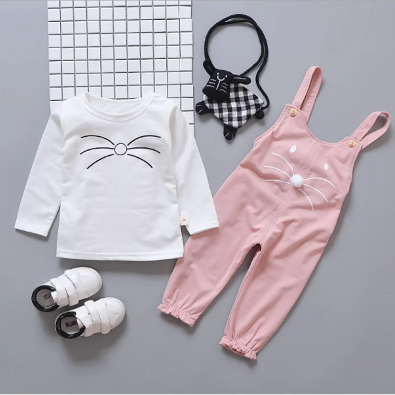 
Cartoon Mouse Newborn Baby Girls 2pcs Clothes Set 0-4Year Old Baby Girl Cotton Long Sleeve Set Clothes 