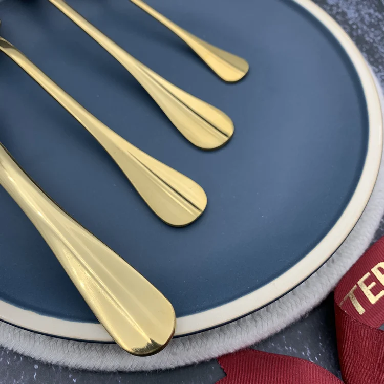 Новый Кухонный идеи продукта 2021 нержавеющая ложки золото столовые приборы посуда набор ложка столовых приборов из нержавеющей стали