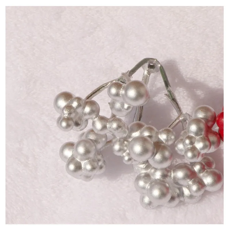 Artificial Golden Berry Picks Stems 3 Forks Christmas Berry Branches Floral  for Christmas Tree DIY Craft Wedding Home Decor