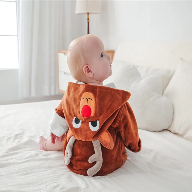 super absorbent baby towel Kids organic bamboo fiber hooded Surf poncho cloak with hood beach Changing robe For Children toddler