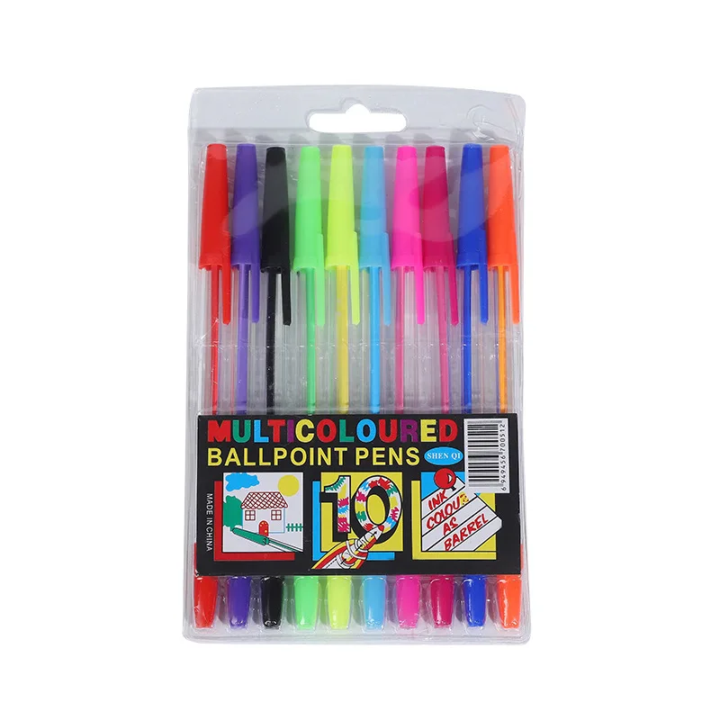 10 colors colorful oil ink cheap simple INS ball pen