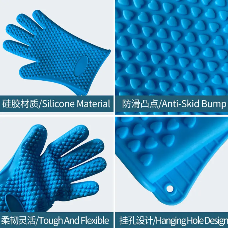 Wholesale silicone insulation gloves kitchen baking tools microwave oven oven heat-proof dishwashing gloves