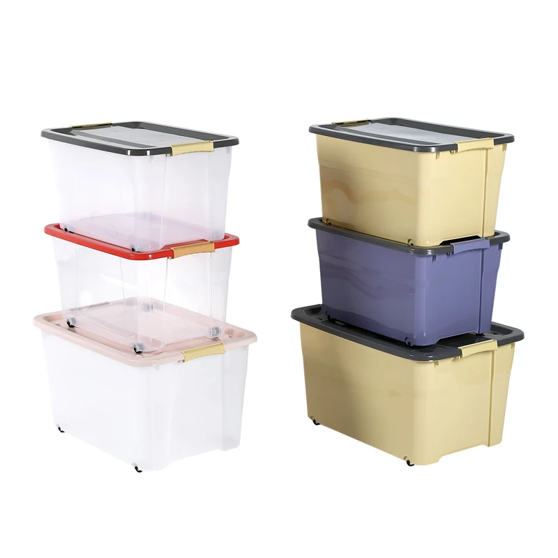 Large Transparent multipurpose pp plastic storage box bin with lid
