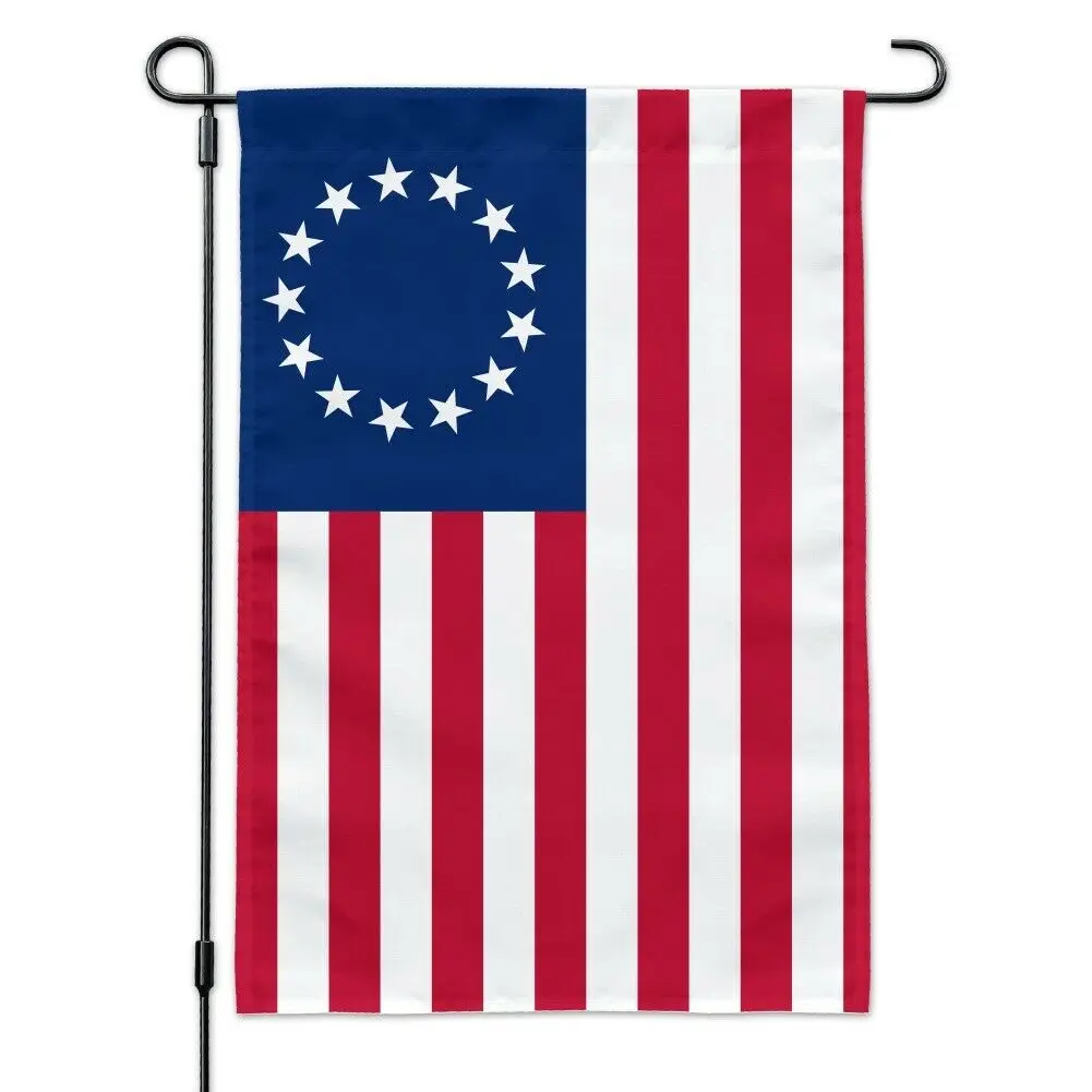 Betsy Ross American Garden Flags 13 Stars US Double Sided Yard Flag Banner Patriotic Outdoor Lawn Decoration 12.5 X 18.5 Inch