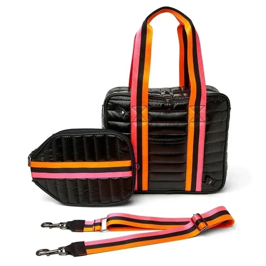 Custom Logo Nylon Pickleball Bag Tote Paddle Quilted Adjustable Shoulder Sports Pickleball Bag