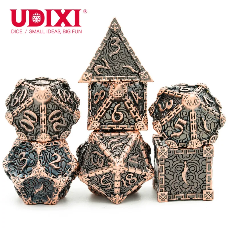 Матовые патинированные металлические игральные кости Udixi кинжал яда набор металлических костей dnd настольная игра Подземелья и Драконы